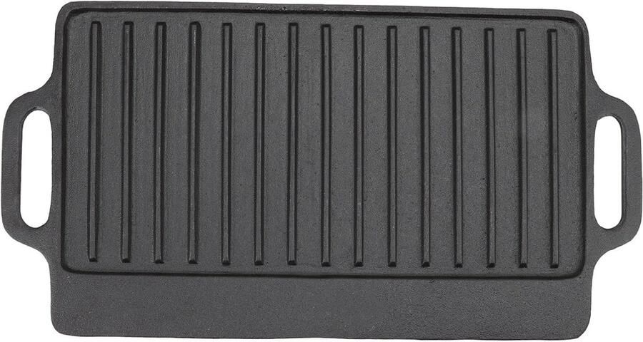 Gietijzeren bakplaat Teppanyaki plaat Langzaam koken Verdikt gietijzer Rechthoekig Zwart