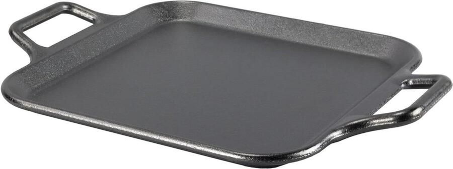 Gietijzeren Bakplaat Vierkante Pan Koken op Hoge Hitte Natuurlijk Anti-aanbak 30 cm Diameter Zwart