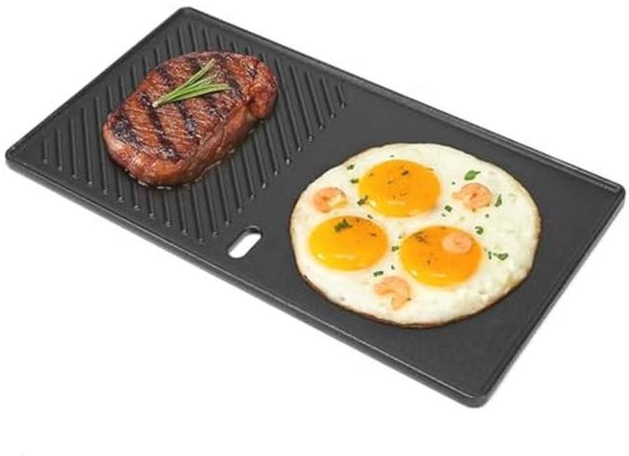 Gietijzeren BBQ Bakplaat voor Gas BBQ 2 Branders Perfect voor Eiergerechten en Vlees