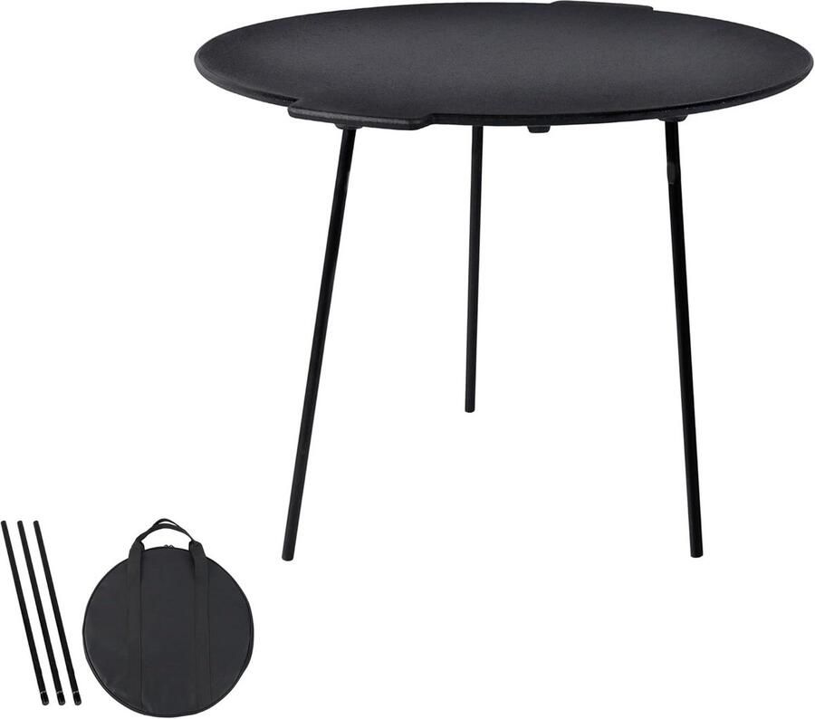 Gietijzeren BBQ Grillplaat Rond met 3 Poten Diameter 45 cm Voor Buiten en Open Vuur