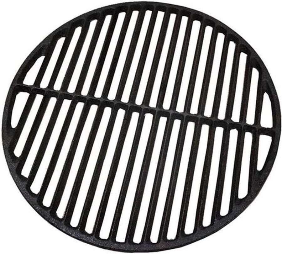Gietijzeren BBQ Rooster Barbecue Kookrooster Buiten Koken Verhoogde Kookruimte 38 cm Rond Zwart