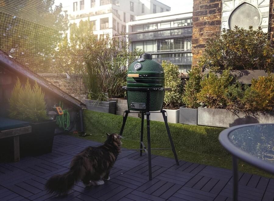 Gietijzeren BBQ Rooster Kamado Grill Buiten Koken Massief Heavy Duty 46.5 cm Natuurlijk