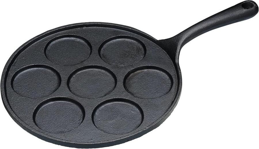 Gietijzeren Blini Pan Mini Pannenkoeken Pan Hapjes Maken Zeef Holtes 24 cm Diameter Zwart