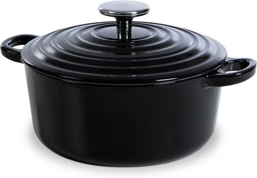 Gietijzeren braadpan 20cm 2 5L met deksel Inductiegeschikt Bakken smoren en stoven