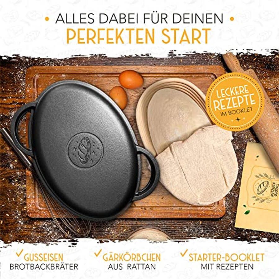 Gietijzeren braadpan 34 cm met deksel en rijsmand Ideaal voor brood bakken en braden