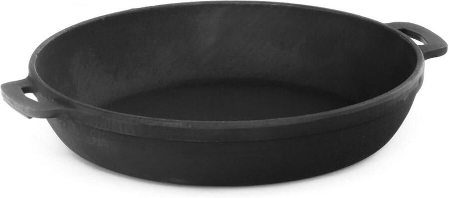 Gietijzeren braadpan 34 cm ovenvaste braadpan met handgrepen voor inductie gasgrill en oven