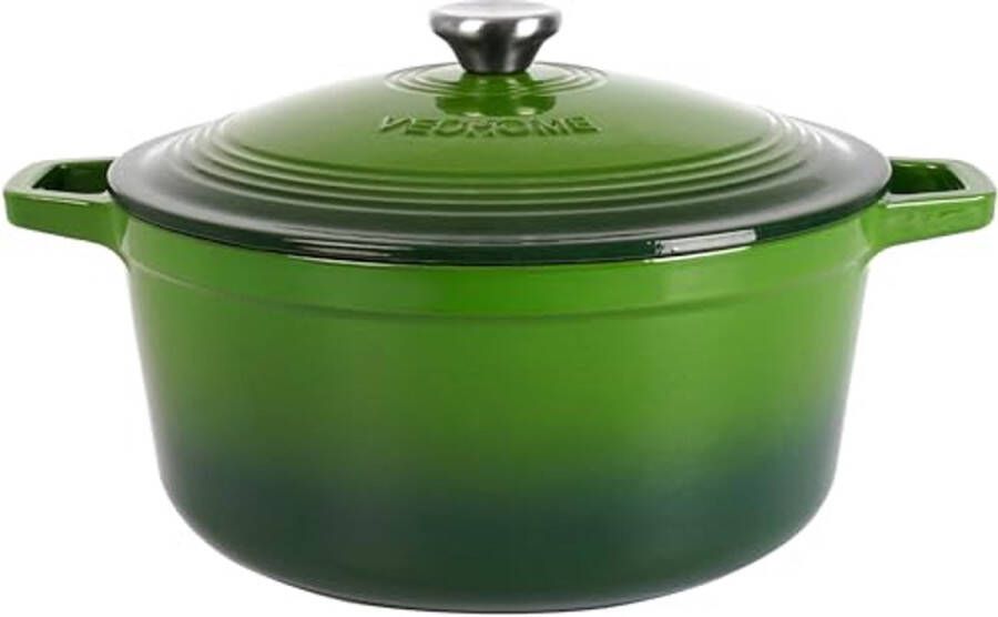Gietijzeren Braadpan 6L Ø28cm Duurzame Citruskleurige Stoofpot Geschikt Voor Inductie Gas en Oven