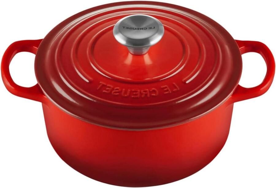 Gietijzeren Braadpan Casserole Pan Eenpansmaaltijden Maken Gelijkmatige Warmteverdeling 1.8 Liter Kersenrood