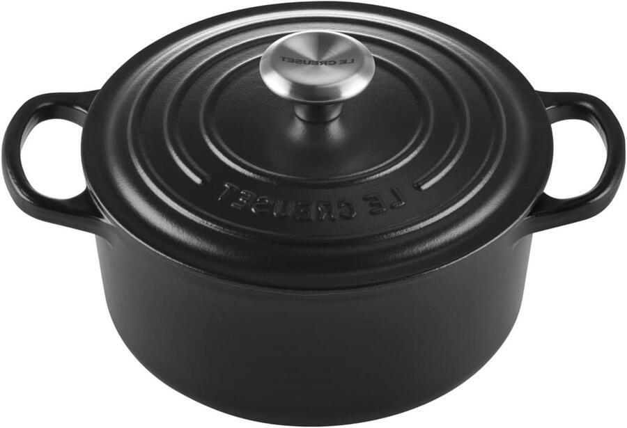 Gietijzeren Braadpan Casserole Pan Stoofpan Eenpansmaaltijden Bereiden Gelijkmatige Warmteverdeling 1.8 Liter Mat Zwart