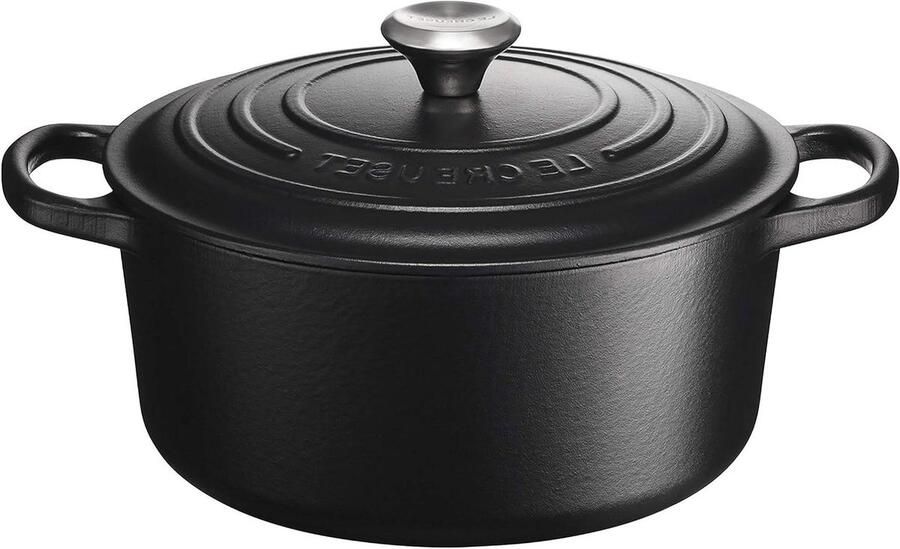 Gietijzeren Braadpan Casserole Pan Stoofpan Eenpansmaaltijden Bereiden Houdt Warmte Lang Vast 22 cm Mat Zwart