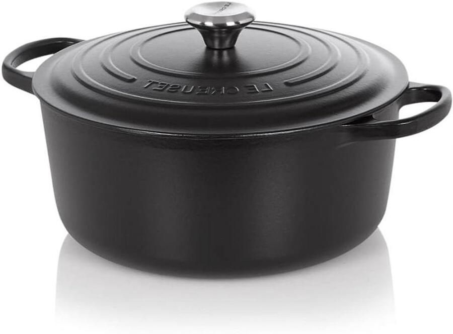 Gietijzeren Braadpan Casserole Schaal Eenpansmaaltijden Bereiden Houdt Warmte Lang Vast 20 cm Mat Zwart