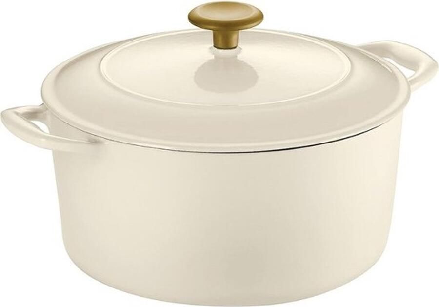 Gietijzeren braadpan Dutch oven Langzaam garen Deksel met condensatieranden 55 Quarts Latte