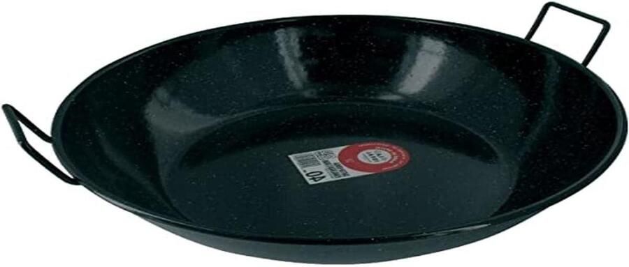 Gietijzeren Braadpan Emaille Pan Langzaam Garen Geëmailleerde Handgrepen 45 cm Zwart