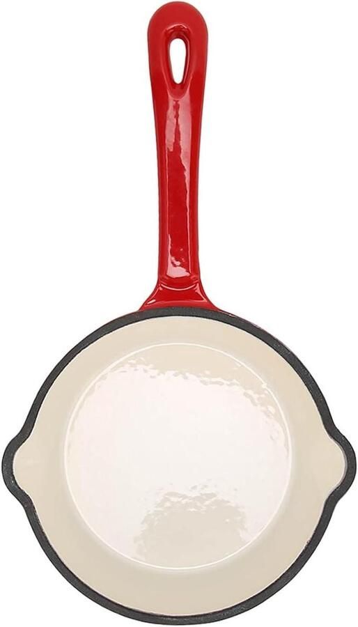 Gietijzeren Braadpan Emaille Pan Thuis Koken Dubbele Laag 16 cm Diameter Zwart