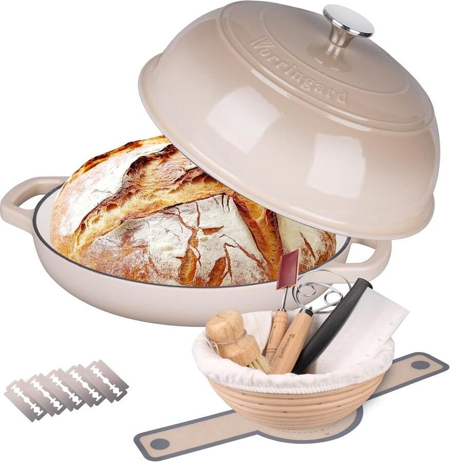 Gietijzeren Braadpan Hollandse Oven Brood Bakken Veelzijdig Kookgerei 6 Quart Latte
