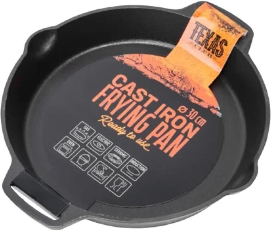 Gietijzeren Braadpan Koekenpan Authentiek Koken Handgemaakt Ontwerp 20 cm Diameter Zwart