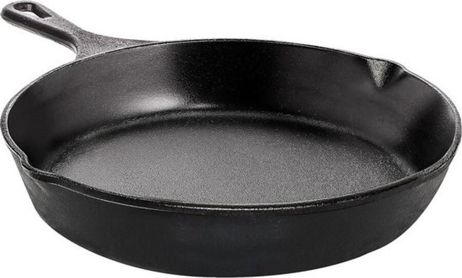 Gietijzeren braadpan Koekenpan en skillet Voor uiteenlopende gerechten Fabrieksmatig voorbehandeld 20 cm Zwart