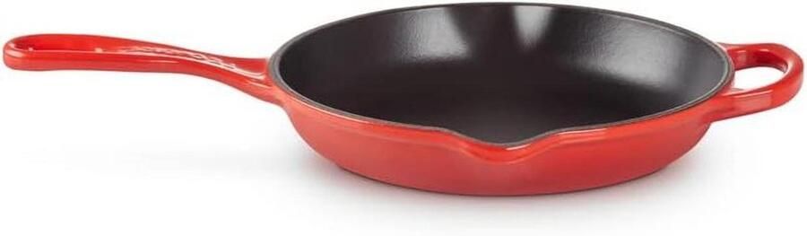 Gietijzeren Braadpan Koekenpan Langzaam Garen Dubbele Schenktuitjes 20 cm Kersenrood