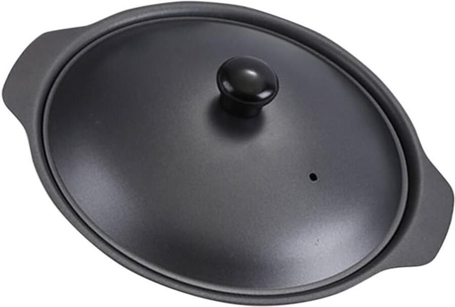 Gietijzeren Braadpan Kookpot Stoofpot Thuis Koken Gelijkmatige Warmteverdeling 26x24x7 cm Zwart