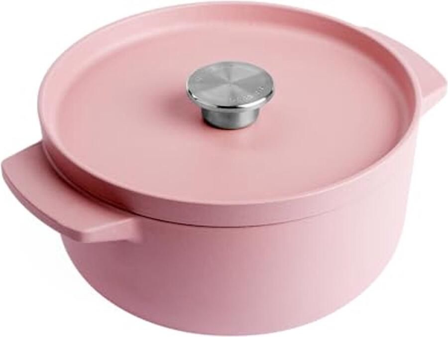 Gietijzeren Braadpan met Deksel Ø 22cm Rond Hoge Kwaliteit en Duurzaam PFAS-Vrij Geschikt voor Inductie Ergonomische Handgreep Ovenbestendig tot 260°C