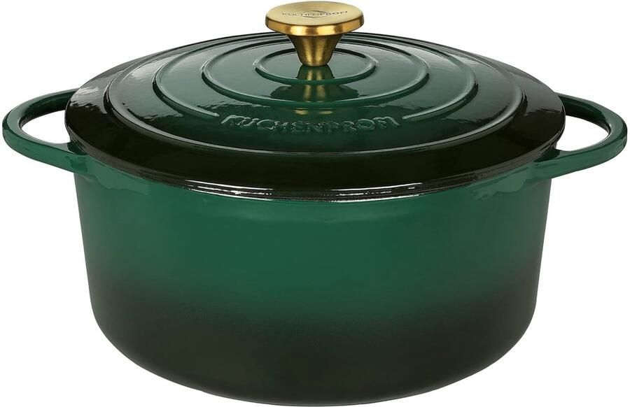 Gietijzeren Braadpan met Deksel 26 cm Geschikt voor Alle Warmtebronnen Inclusief Inductie