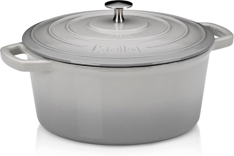 Gietijzeren Braadpan met Deksel (6L) Hoge Warmteopslag Geschikt voor Inductie
