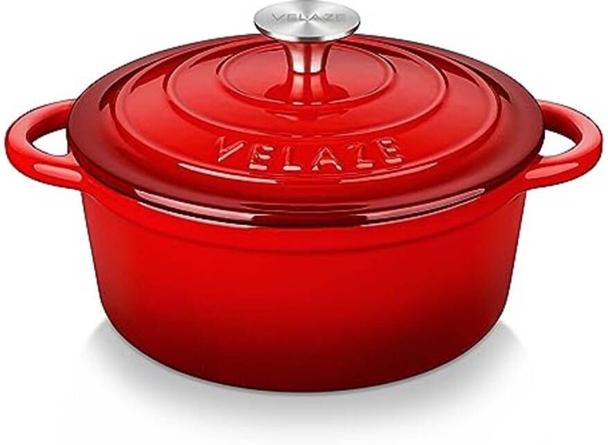 Gietijzeren braadpan met deksel geëmailleerd 20 cm voor alle warmtebronnen