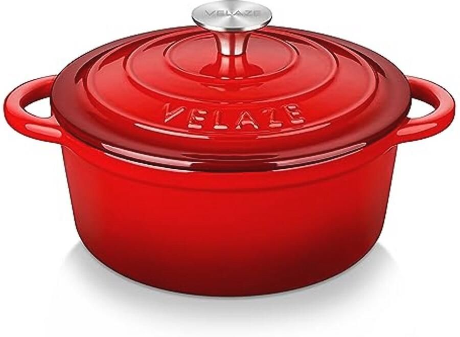 Gietijzeren braadpan met deksel geëmailleerd 20 cm voor alle warmtebronnen