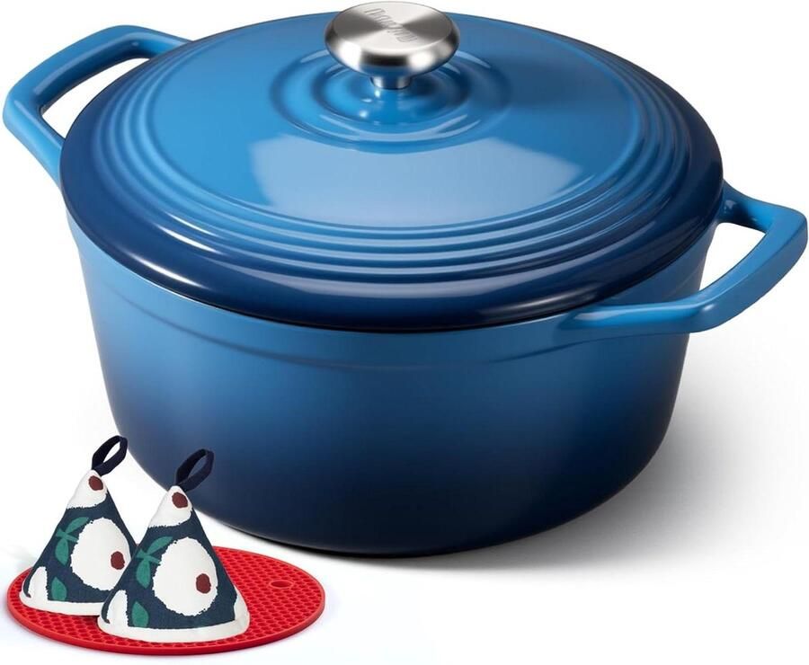 Gietijzeren Braadpan met Deksel Kookpan Stoofpan Gerechten