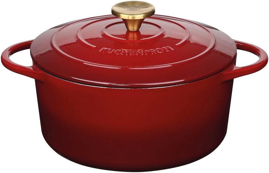 Gietijzeren Braadpan met Deksel Rond 24 cm Geschikt voor Alle Warmtebronnen