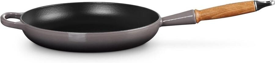 Gietijzeren Braadpan met Houten Handvat 28 cm Geschikt voor Inductie