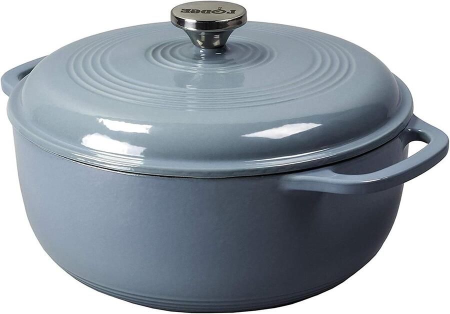 Gietijzeren Braadpan Nederlandse Oven Maaltijden Bereiden Porselein Emaille 3 Kwarts Storm Blauw