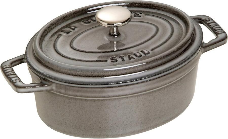 Gietijzeren Braadpan Ovale Pot Langzaam Koken Inductie Geschikt 15 cm Diameter Grafiet