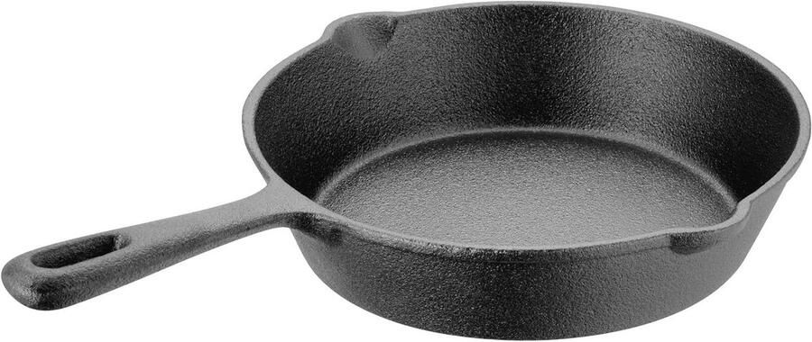 Gietijzeren Braadpan Ovenschaal Stoofpan Gelijkmatig Koken Natuurlijke Afwerking 18 cm Diameter Zwart