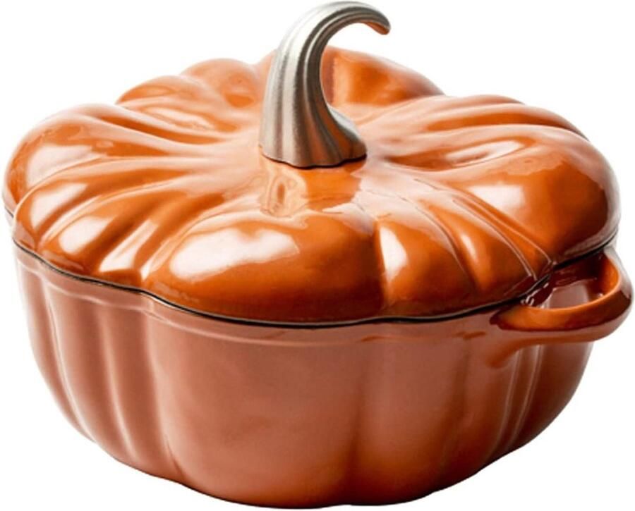 Gietijzeren Braadpan Pompoenpan Soeppan Langzaam Garen Antiaanbak Gietijzer 3.6 Kilogram Geel