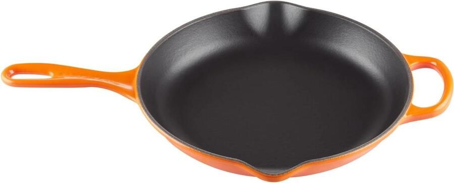 Gietijzeren Braadpan Ronde Pan Langzaam Koken Gelijke Warmteverdeling Ø 26 cm Ovenrood