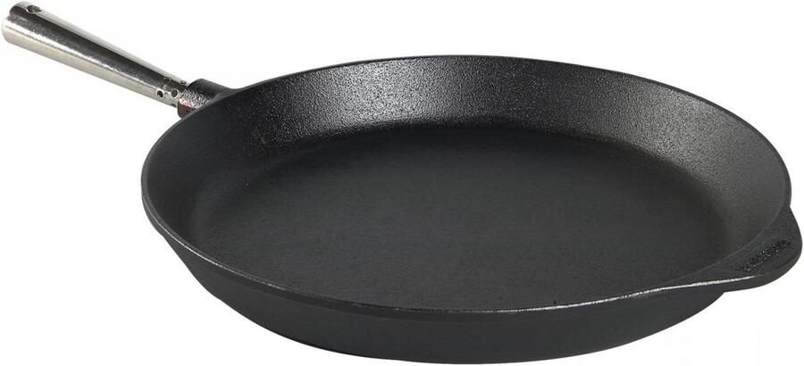 Gietijzeren Braadpan Serveerschotel Grillpan Veelzijdig Koken Inductie Geschikt 18 cm Zwart