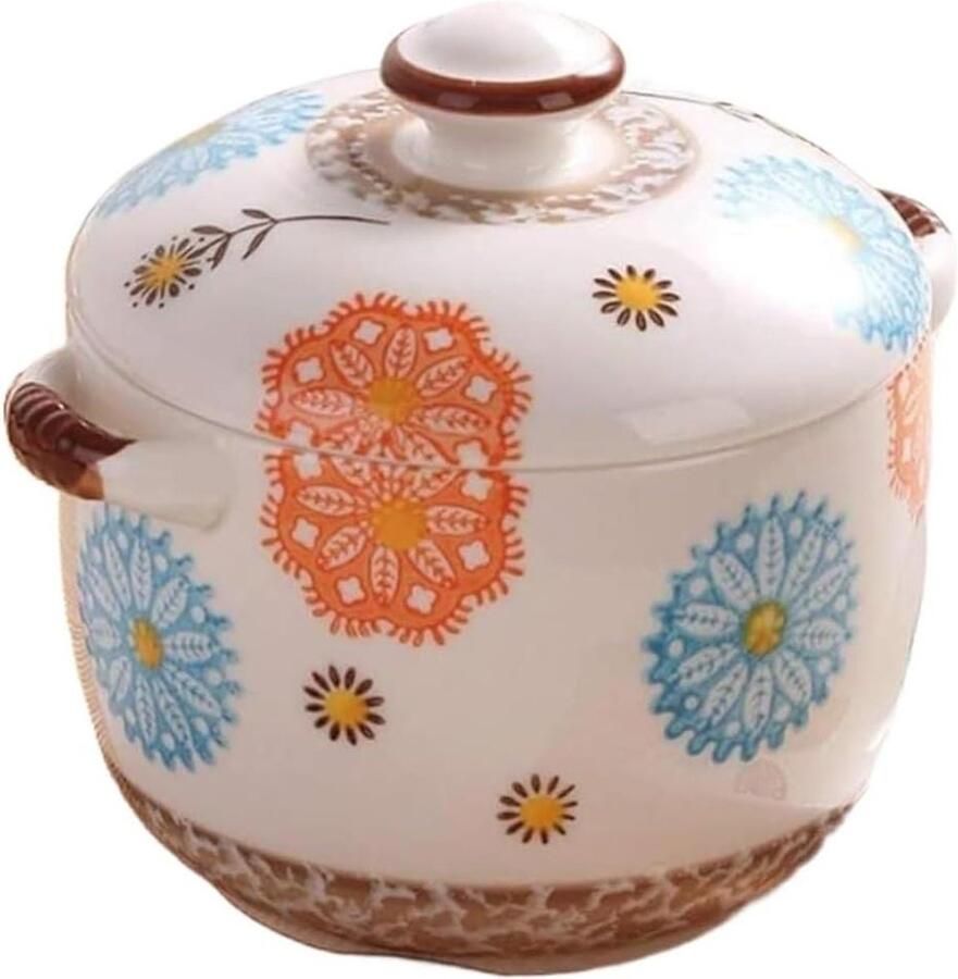 Gietijzeren Braadpan Soeppan Stoofpan Langzaam Koken Dubbel Gebruik Deksel 1000ml One Color