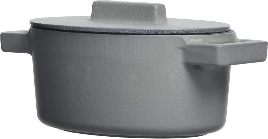 Gietijzeren Braadpan Stoofpan Casserole Langzaam Garen Geëmailleerde Afwerking 450 ml Lichtgrijs