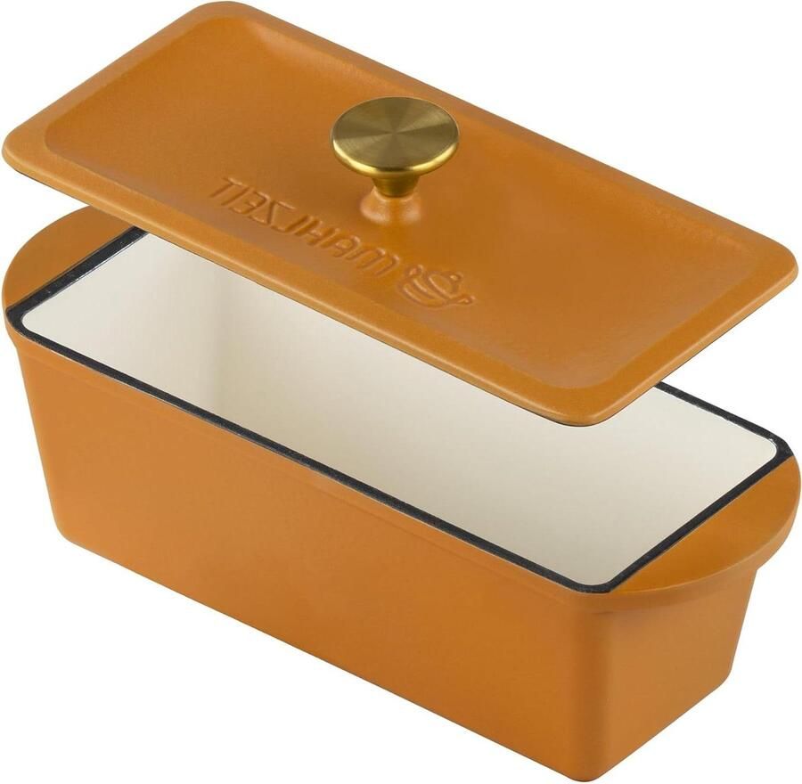 Gietijzeren braadpan Stoofpan deksel Langzaam garen Gelijkmatige hitte 3 liter Sunny Orange