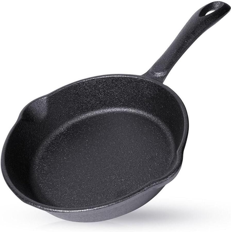 Gietijzeren Braadpan Stoofpan Emaille Langzaam Garen Optimale Warmteverdeling 16 cm Diameter Zwart