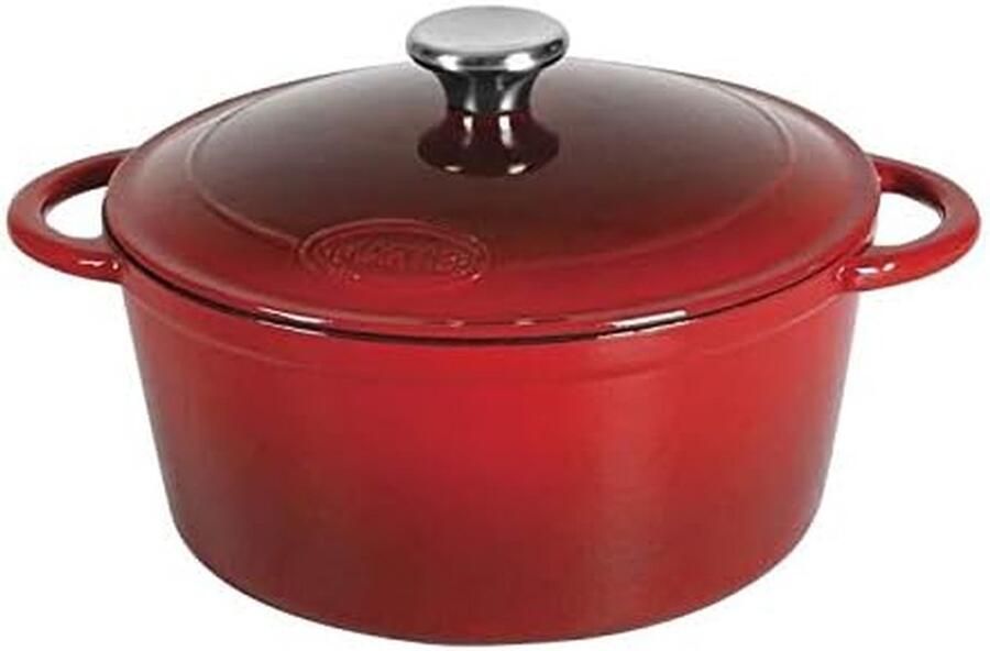 Gietijzeren Braadpan Stoofpan Ovenschaal Langzaam Garen Geëmailleerd Gietijzer 21 cm Rood