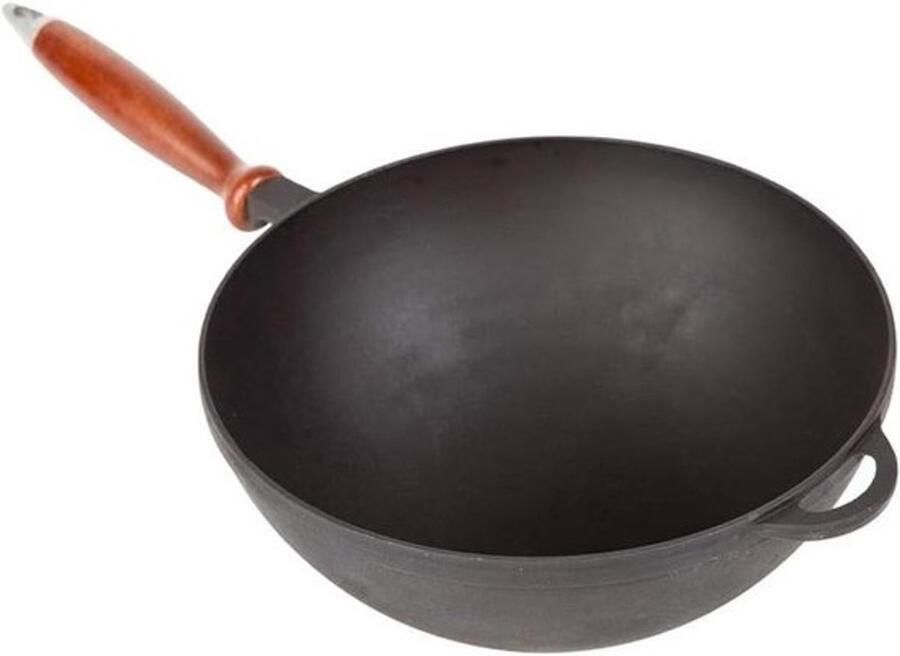 Gietijzeren Braadpan Wok Pan Gezond Koken Traditioneel Chinees 26 cm Zwart