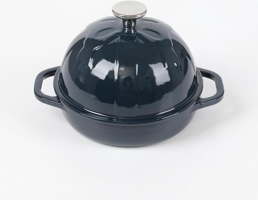 Gietijzeren Brood Cloche Bakpan Zuurdesem Brood Bakken Geëmailleerd Anti-aanbak 16 cm Diameter Marineblauw