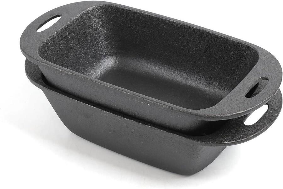 Gietijzeren Broodbakpan Broodmaker Pan Brood Bakken Open Handgrepen 29.97 x 14.48 x 7.62 cm Zwart