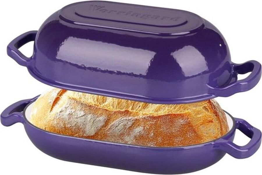 Gietijzeren Broodbakpan met Deksel 5QT Paars Voor Zuurdesem en bakken in de oven
