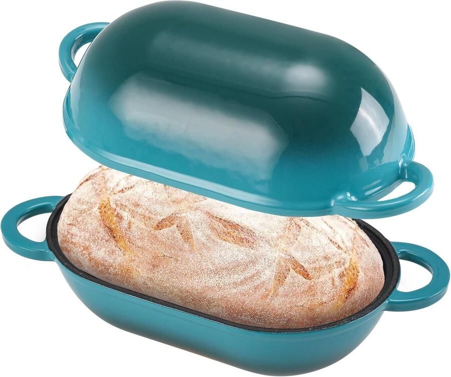 Gietijzeren Broodbakvorm Brood Pan Brood Bakken Gelijkmatige Warmte 275 Liter Blauw Groen