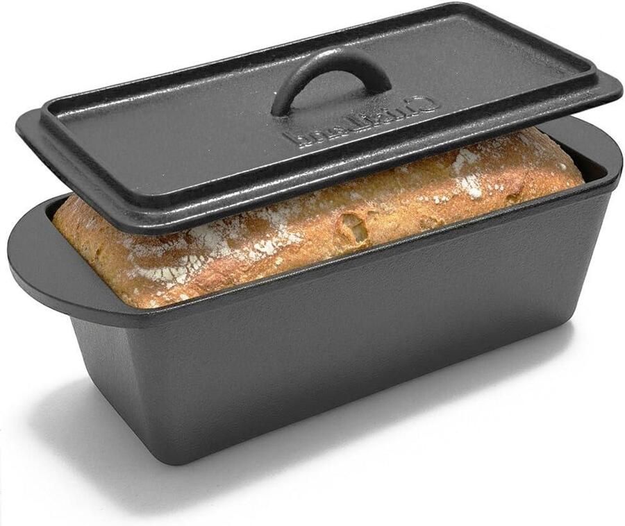 Gietijzeren Broodpan Broodbakblik Brood Bakken Met Deksel 3.8 Liter Zwart