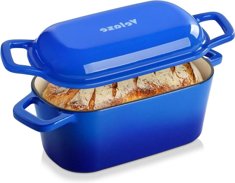 Gietijzeren Broodpan Broodbakpan Brood Bakken Gietijzeren Kwaliteit 3.6 Quarts Blauw