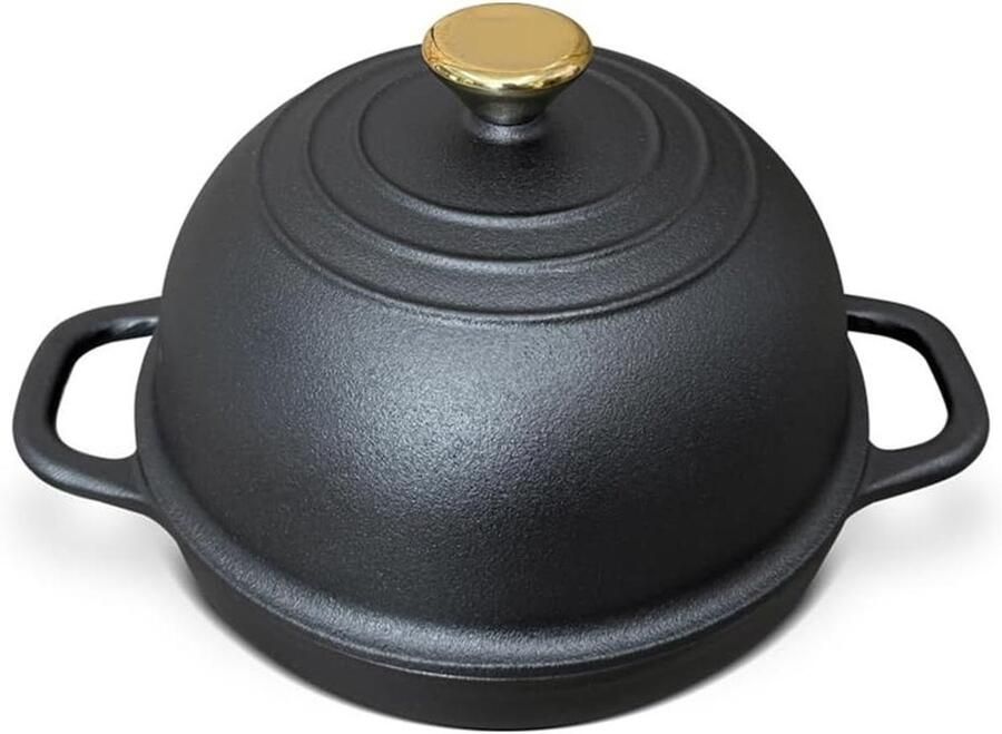 Gietijzeren Broodpan Broodbakpan Dutch Oven Brood Bakken Non-stick Emaille 24CM Zwart